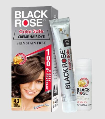 Black Rose Dark Brown Hair Colour – 100% Grey Coverage, Skin Stain Free